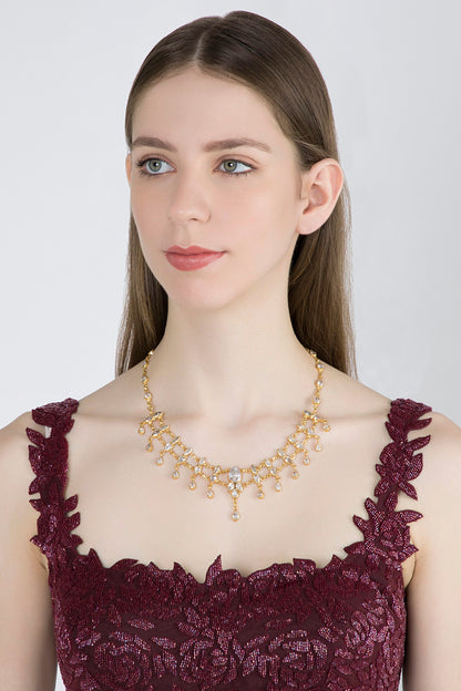 Gold Plated Zircon Necklace