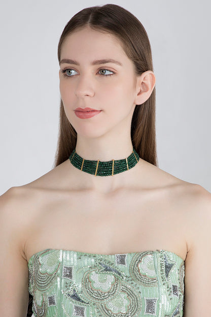 Gold Plated Cut Crystals Necklace