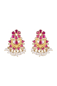 Gold Plated Pearls & Glass Earrings