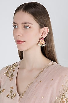 Gold Plated Pearls & Glass Earrings