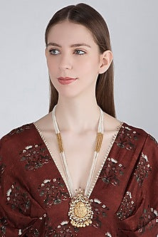 Gold Plated Pearls & Beads Necklace