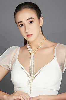 Gold Finish Handcrafted Shell Pearl Necklace