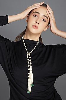 Gold Finish Necklace With Swarovski Beads