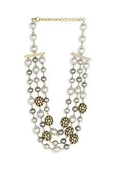 Gold Finish Beaded Necklace