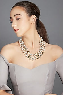 Gold Finish Beaded Necklace