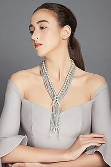 Silver Finish Necklace With Swarovski