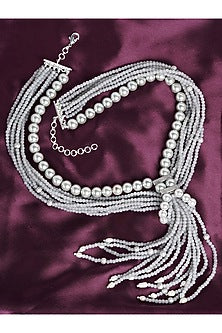 Silver Finish Necklace With Swarovski