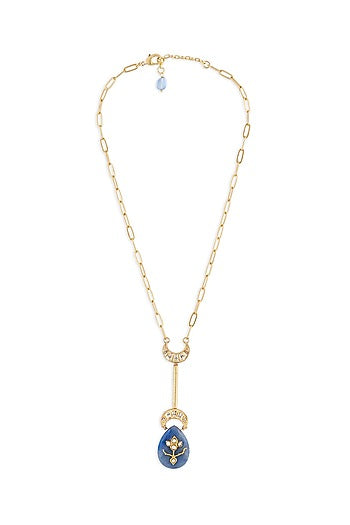 Gold Finish Cubic Zirconia Necklace