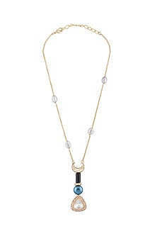 Gold Finish Shell Pearl Necklace