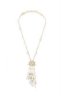 Gold Finish Necklace With Pearls