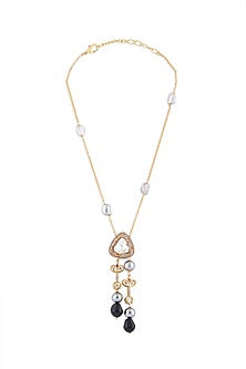 Gold Finish Black Onyx Necklace