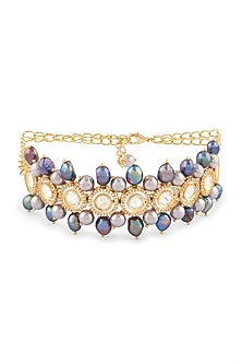 Gold Finish Necklace With Cubic Zirconia