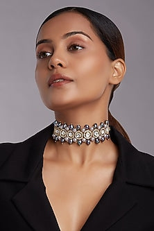 Gold Finish Necklace With Cubic Zirconia