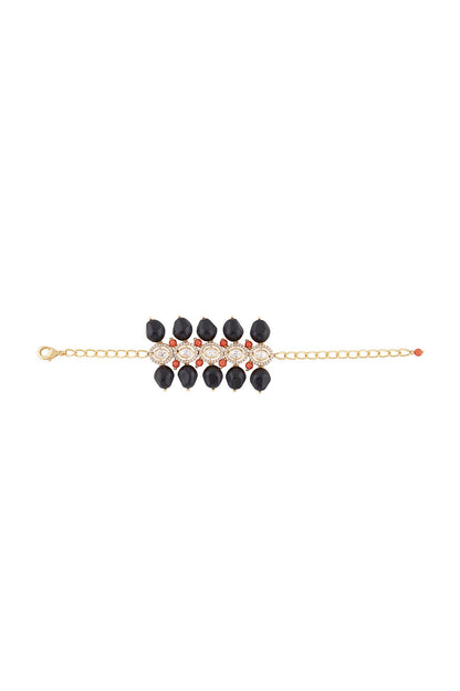 Gold Finish Black Onyx Bracelet
