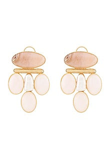 Gold Finish Fresh Water Pearl Dangler Earrings