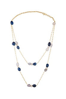 Gold Finish Jade Tumbles Necklace