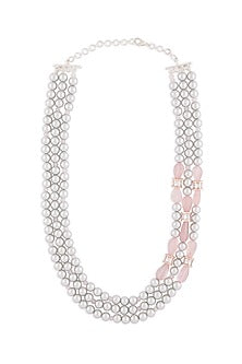 Rose Gold Finish Pearl Necklace