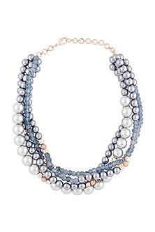 Rose Gold Finish Pearl Layered Necklace