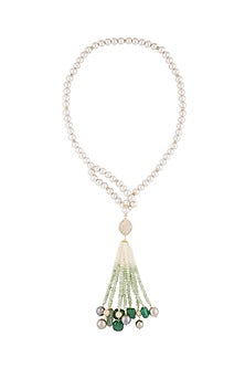 Gold Finish Agate Scarf Necklace