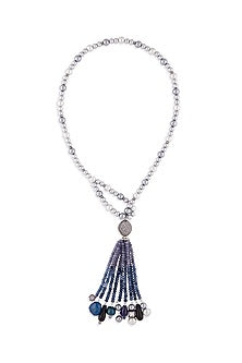 Blue Agate Scarf Necklace