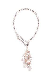 Rose Gold Quartz Scarf Necklace