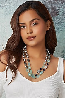 Blue Agate Layered Necklace
