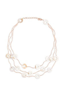 Rose Gold Finish Mother Of Pearl Necklace