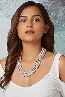 Grey Pearls Layered Necklace