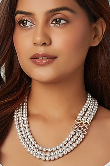 Grey Pearls Layered Necklace