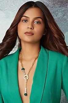 Blue & Green Onyx Scarf Necklace