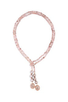 Pink Agate & Pearls Necklace