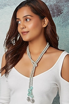 Pearls & Topaz Scarf Necklace