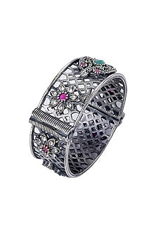 White Finish Multi-Colored Synthetic Stone Bracelet