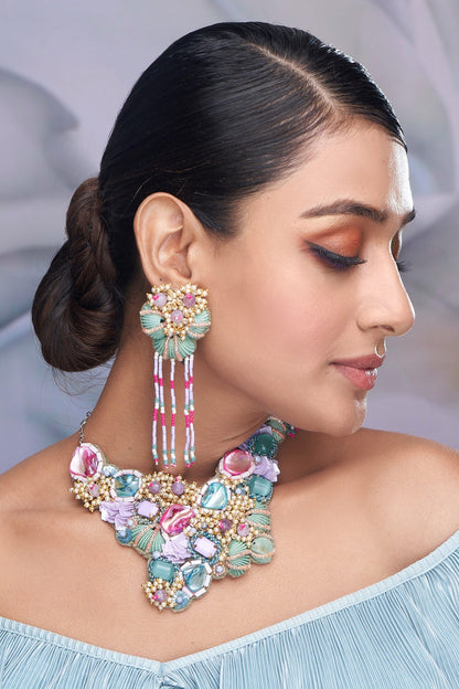 Stone Embellished Choker Set 