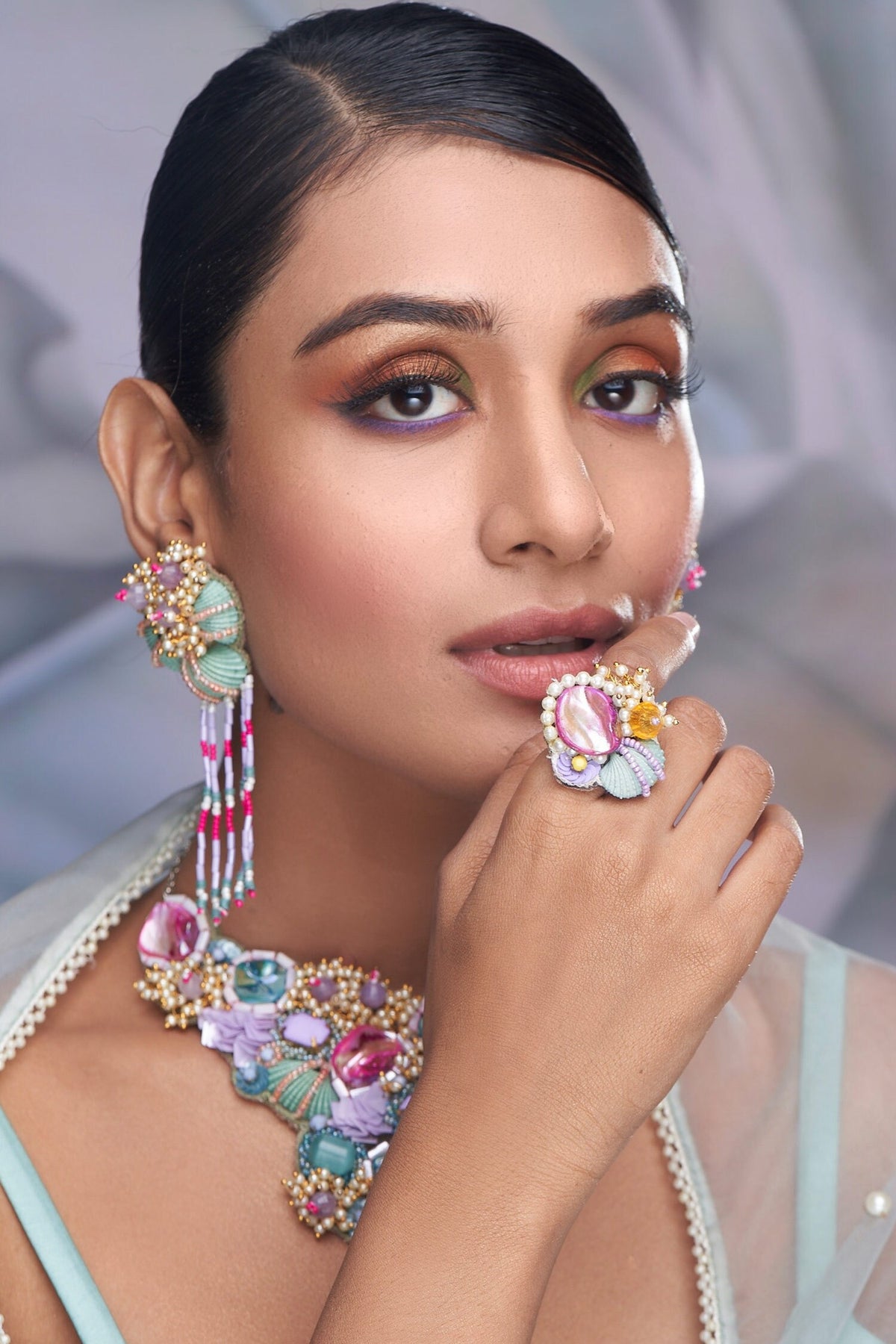 Stone Embellished Choker Set 