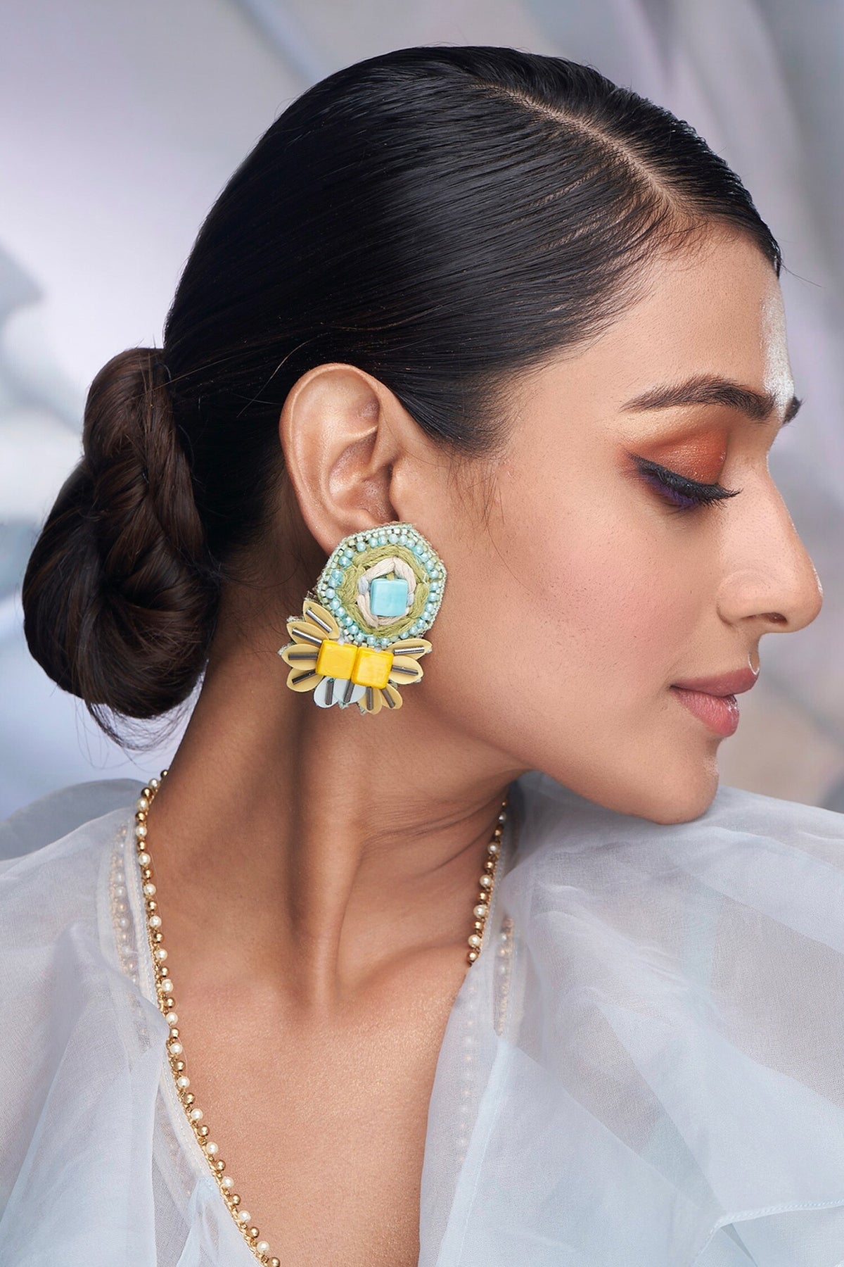 Stone & Thread Embellished Earrings 