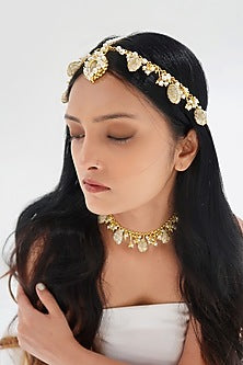 Gold Plated Shell Maang Tikka