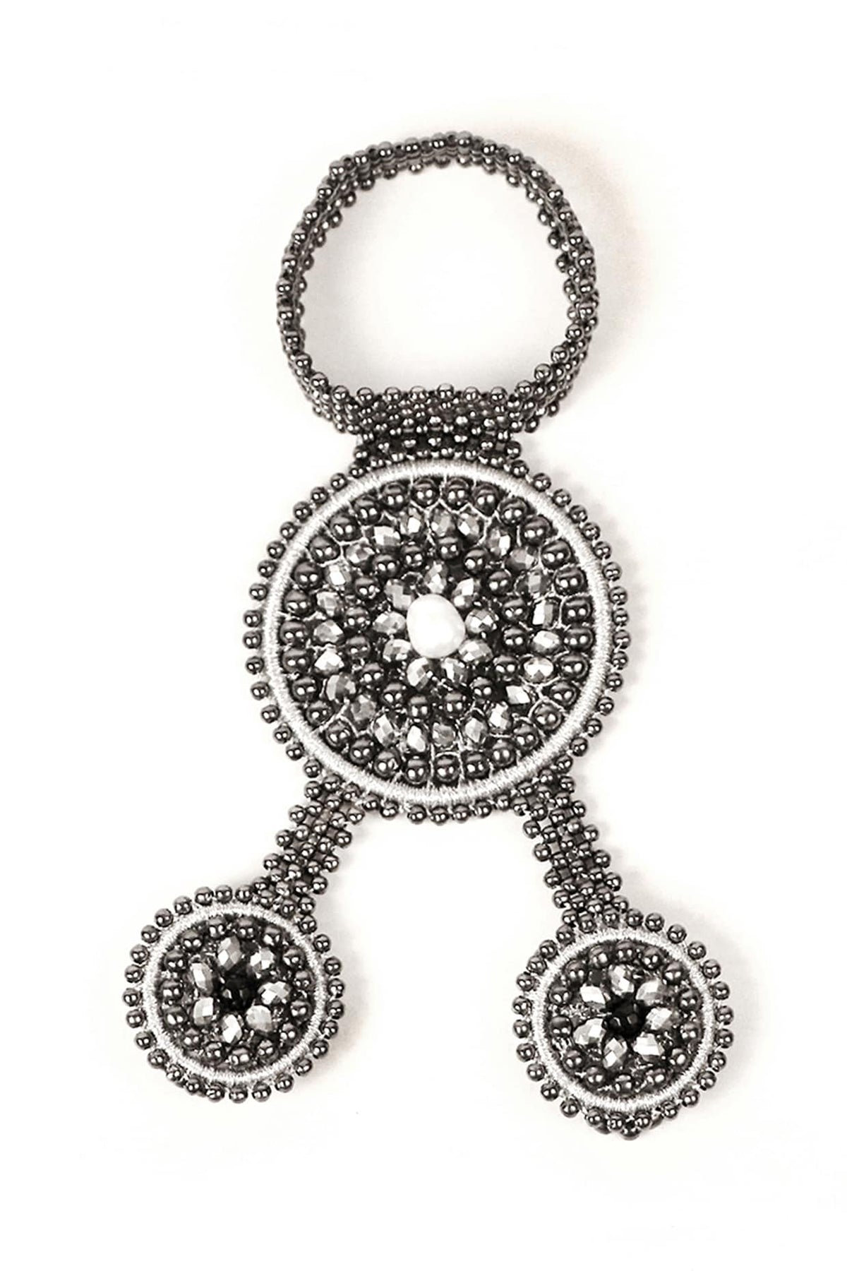 Two-Tone Finish Metal Ball Bracelet