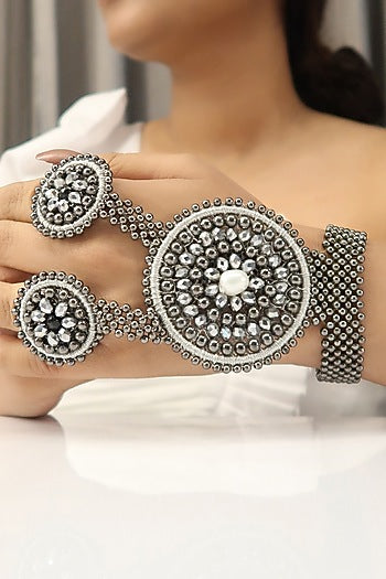 Two-Tone Finish Metal Ball Bracelet