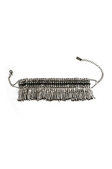 Two-Tone Finish Metal Beaded Choker Necklace