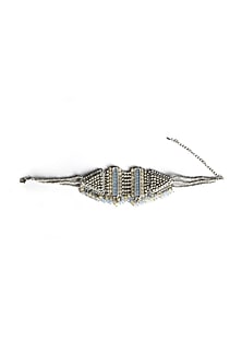 Two-Tone Finish Choker Necklace With Metal Beads