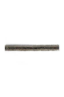 Two-Tone Finish Metal Bead & Grey Stone Choker Necklace
