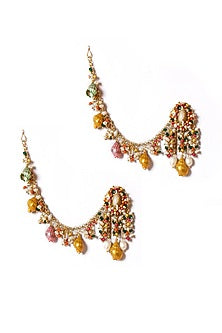 Gold Plated Shell Pearl Dangler Earrings