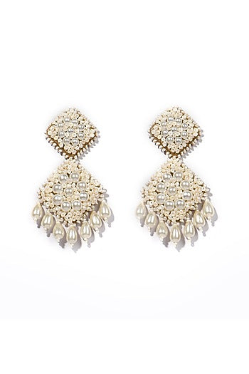 Gold Plated Pearl Dangler Earrings