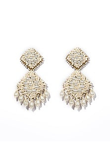 Gold Plated Pearl Dangler Earrings