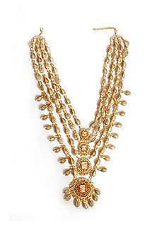 Gold Plated Shells Enameled Long Necklace