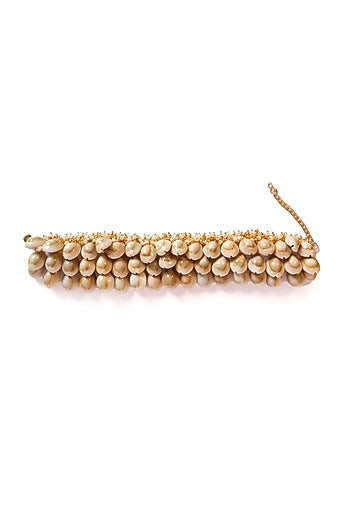 Gold Plated Shell & Pearl Choker Necklace