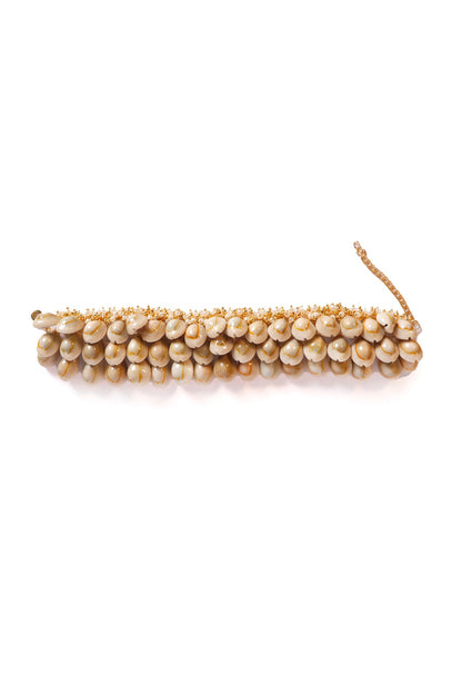 Gold Plated Shell & Pearl Choker Necklace