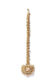 Gold Plated Pearl Maang Tikka