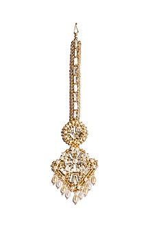 Gold Plated Pearl & Shell Maang Tikka